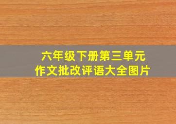 六年级下册第三单元作文批改评语大全图片