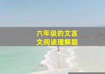 六年级的文言文阅读理解题