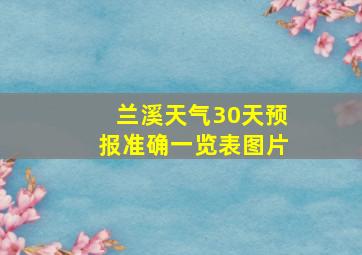 兰溪天气30天预报准确一览表图片