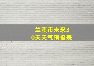 兰溪市未来30天天气预报表