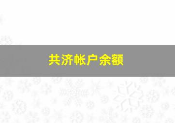 共济帐户余额