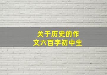 关于历史的作文六百字初中生