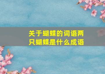 关于蝴蝶的词语两只蝴蝶是什么成语