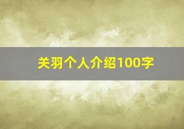 关羽个人介绍100字