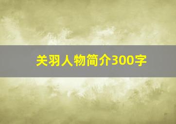 关羽人物简介300字