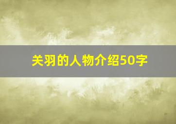 关羽的人物介绍50字