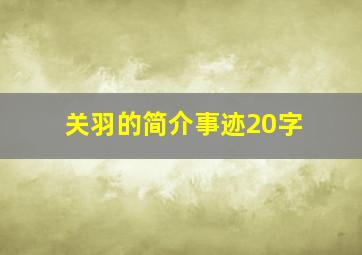 关羽的简介事迹20字