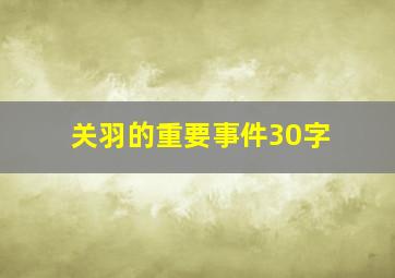 关羽的重要事件30字