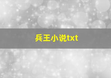 兵王小说txt