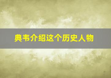 典韦介绍这个历史人物