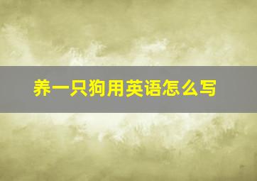 养一只狗用英语怎么写