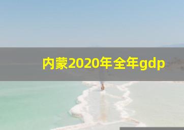 内蒙2020年全年gdp