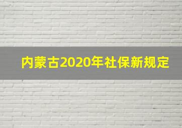 内蒙古2020年社保新规定