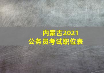 内蒙古2021公务员考试职位表