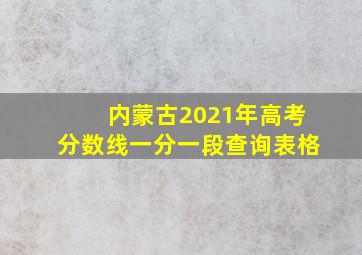 内蒙古2021年高考分数线一分一段查询表格