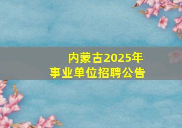 内蒙古2025年事业单位招聘公告