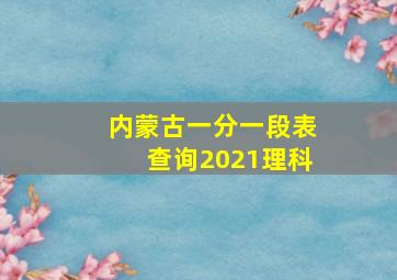 内蒙古一分一段表查询2021理科