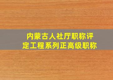 内蒙古人社厅职称评定工程系列正高级职称