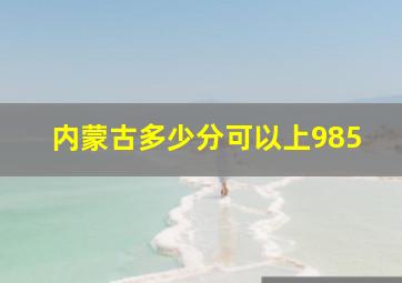 内蒙古多少分可以上985