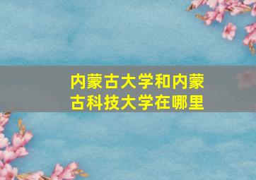 内蒙古大学和内蒙古科技大学在哪里