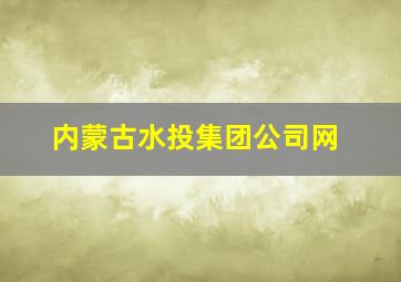 内蒙古水投集团公司网