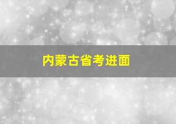 内蒙古省考进面