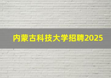 内蒙古科技大学招聘2025