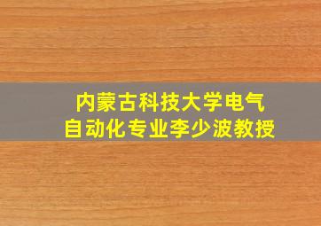 内蒙古科技大学电气自动化专业李少波教授