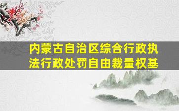 内蒙古自治区综合行政执法行政处罚自由裁量权基