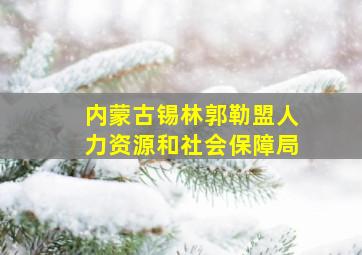 内蒙古锡林郭勒盟人力资源和社会保障局