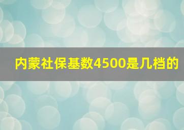 内蒙社保基数4500是几档的