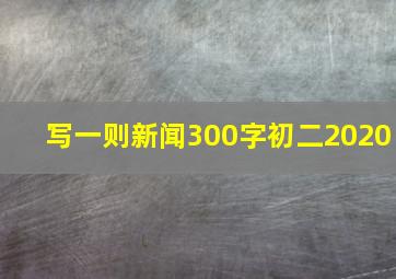 写一则新闻300字初二2020