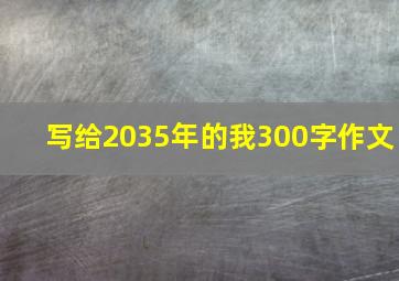 写给2035年的我300字作文