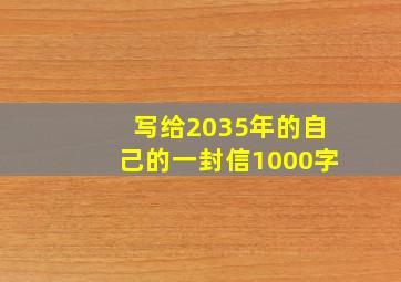 写给2035年的自己的一封信1000字