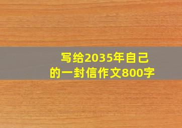 写给2035年自己的一封信作文800字