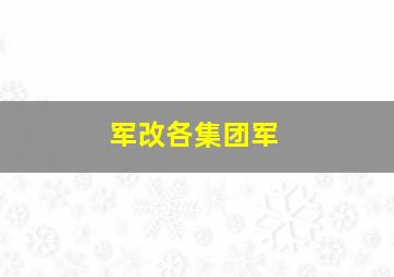 军改各集团军