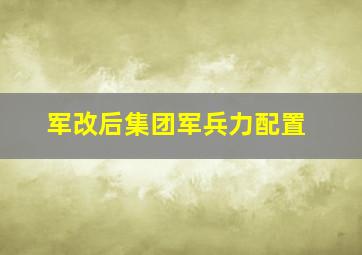 军改后集团军兵力配置