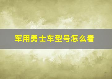 军用勇士车型号怎么看