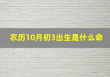 农历10月初3出生是什么命