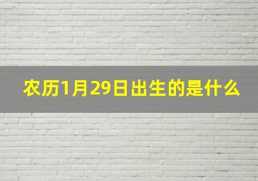 农历1月29日出生的是什么