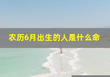 农历6月出生的人是什么命