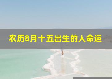 农历8月十五出生的人命运