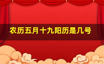 农历五月十九阳历是几号