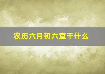 农历六月初六宜干什么