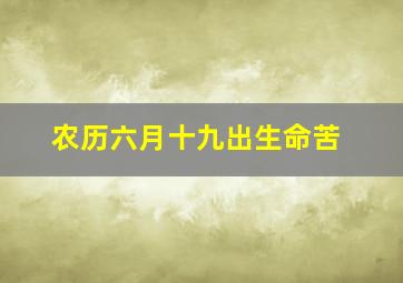 农历六月十九出生命苦