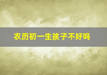 农历初一生孩子不好吗