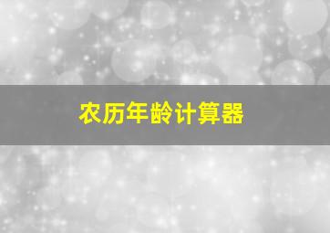 农历年龄计算器