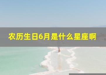 农历生日6月是什么星座啊