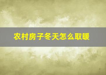 农村房子冬天怎么取暖