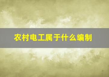 农村电工属于什么编制